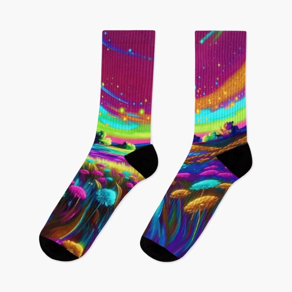 Item preview, Psychedelic Neon Wildflower Meadow  designed and sold by Nexus Space.