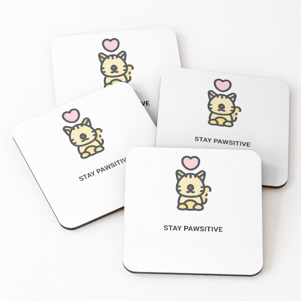 Item preview, Stay Pawsitive Cute Cat Kawaii Saying designed and sold by BoosterShop.