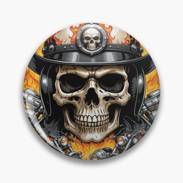 Item preview, Retro Chopper Skull Illustration designed and sold by PinoITC.