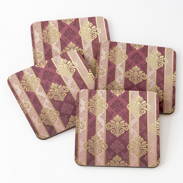 Item preview, Burgundy & Mauve Striped Gold Damask designed and sold by DesignsByPrnces.