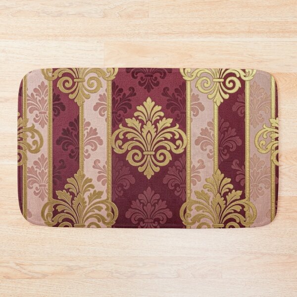 Item preview, Burgundy & Mauve Striped Gold Damask designed and sold by DesignsByPrnces.