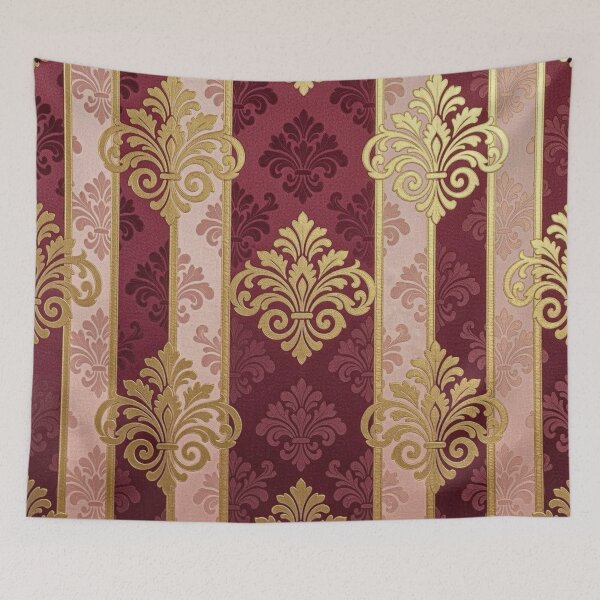 Item preview, Burgundy & Mauve Striped Gold Damask designed and sold by DesignsByPrnces.
