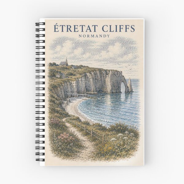Item preview, Étretat Cliffs Normandy France Travel Art – Quiet Coastal Places designed and sold by Earth Celebration Designs.