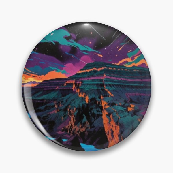 Item preview, Cosmic Canyon Starry Night Landscape Poster designed and sold by Nexus Space.