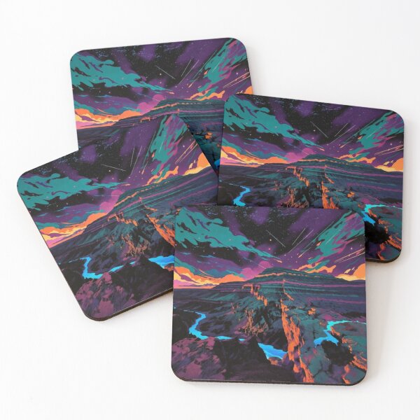 Item preview, Cosmic Canyon Starry Night Landscape Poster designed and sold by Nexus Space.