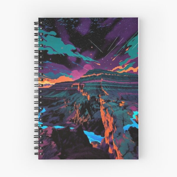 Item preview, Cosmic Canyon Starry Night Landscape Poster designed and sold by Nexus Space.
