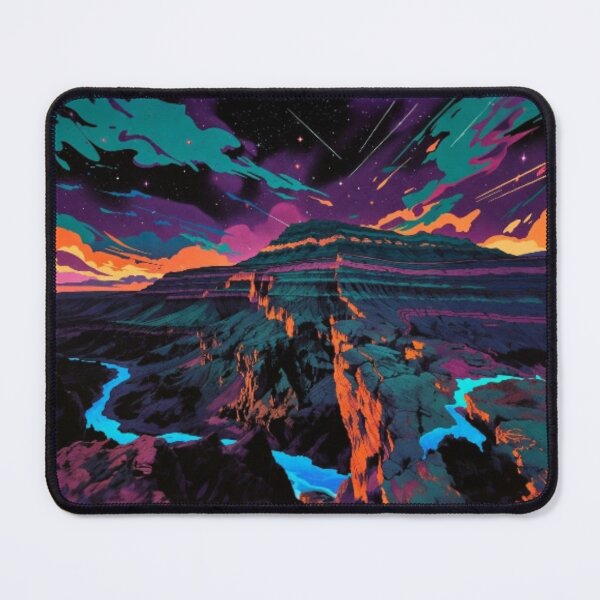 Item preview, Cosmic Canyon Starry Night Landscape Poster designed and sold by Nexus Space.