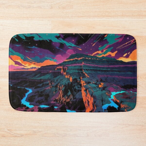 Item preview, Cosmic Canyon Starry Night Landscape Poster designed and sold by Nexus Space.