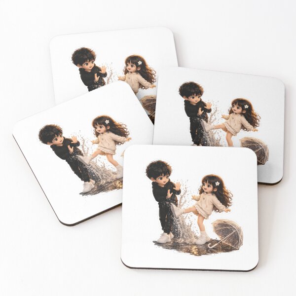 Item preview, Cute Chibi Couple Rain Sticker PNG | Kawaii Anime Love Sticker | Romantic Waterproof Vinyl Decal designed and sold by ashwin131.
