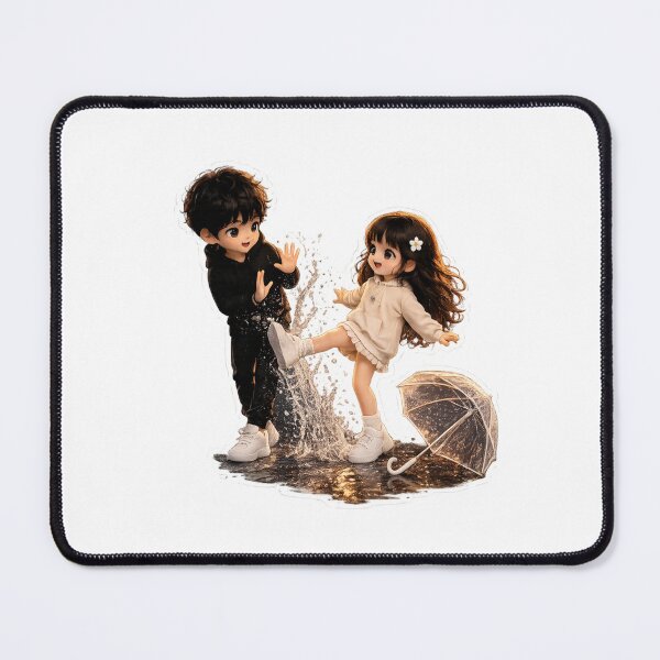 Item preview, Cute Chibi Couple Rain Sticker PNG | Kawaii Anime Love Sticker | Romantic Waterproof Vinyl Decal designed and sold by ashwin131.