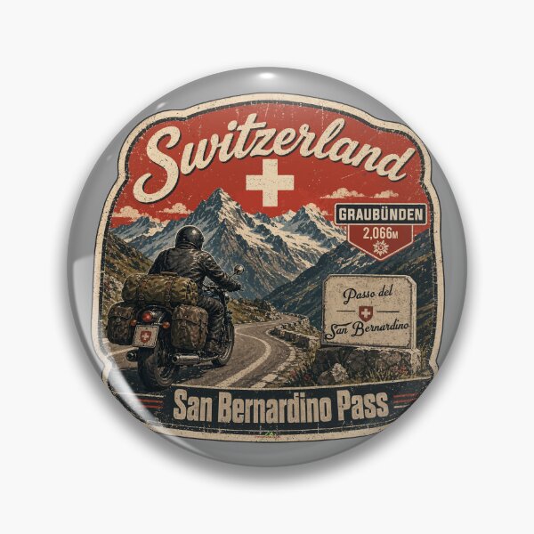 Item preview, San Bernardino Pass, Passo del San Bernardino Motorcycle Sticker TShirt 01 designed and sold by OuterShellUK.