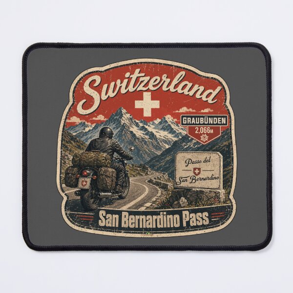 Item preview, San Bernardino Pass, Passo del San Bernardino Motorcycle Sticker TShirt 01 designed and sold by OuterShellUK.