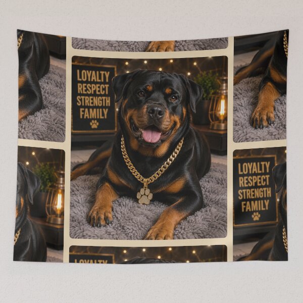 Item preview, Royal Rottweiler Gold Chain Portrait Design designed and sold by BagFactoryUK.