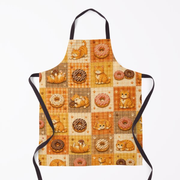 Item preview, Cute Ginger Cat Donut Patchwork Pattern Cozy Kawaii Design designed and sold by Mindworx21.