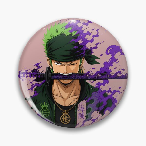 Item preview, Anime Green Hair Swordsman Purple Smoke Aura designed and sold by RoyalEarthstore.