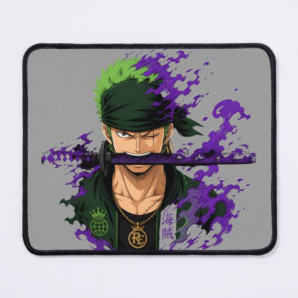 Item preview, Anime Green Hair Swordsman Purple Smoke Aura designed and sold by RoyalEarthstore.