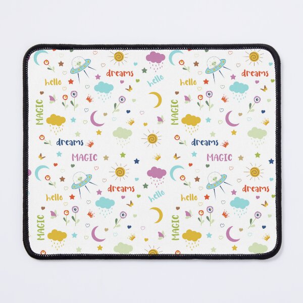 Item preview, Dreamy Magic Pattern with Stars Moons and UFOs designed and sold by YourHue.