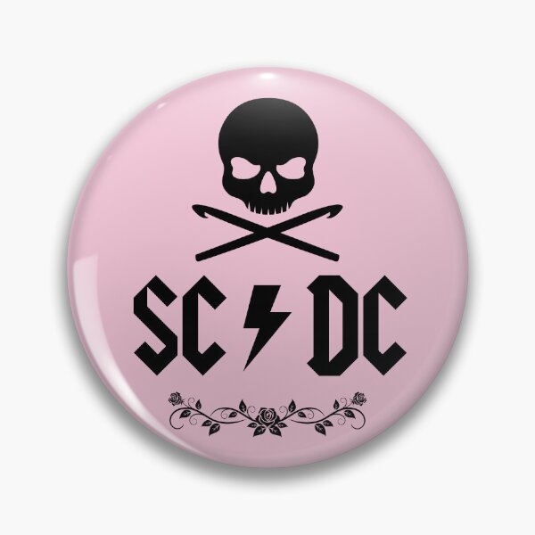 Item preview, SC DC Skull Crochet Hook T-Shirt | Funny Crochet Lover Tee | Rock and Roll Crocheter Gift | Badass Crochet Shirt | Skull Yarn Lover Tee designed and sold by ZenfiniteDesign.