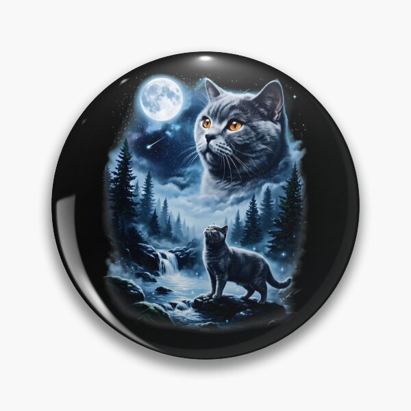 Item preview, Funny British Shorthair Cat Howling to the Moon Pet Meme designed and sold by DebbieEganCo.