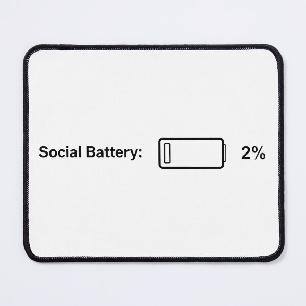 Item preview, Social Battery 2% Funny Introvert Minimalist T-Shirt Design designed and sold by Evv_u.