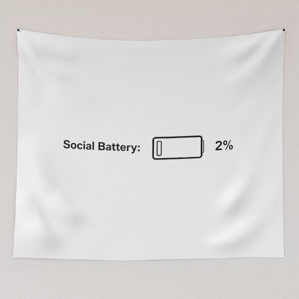 Item preview, Social Battery 2% Funny Introvert Minimalist T-Shirt Design designed and sold by Evv_u.