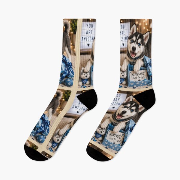 Item preview, Cute Husky Surprise Gift Portrait Design designed and sold by BagFactoryUK.