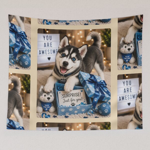 Item preview, Cute Husky Surprise Gift Portrait Design designed and sold by BagFactoryUK.