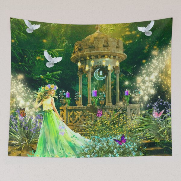Item preview, Sacred Well of Divine Wisdom - Mystical Spiritual Nature Art - Surreal Divine Feminine Artwork designed and sold by SacredPathHealingArt.