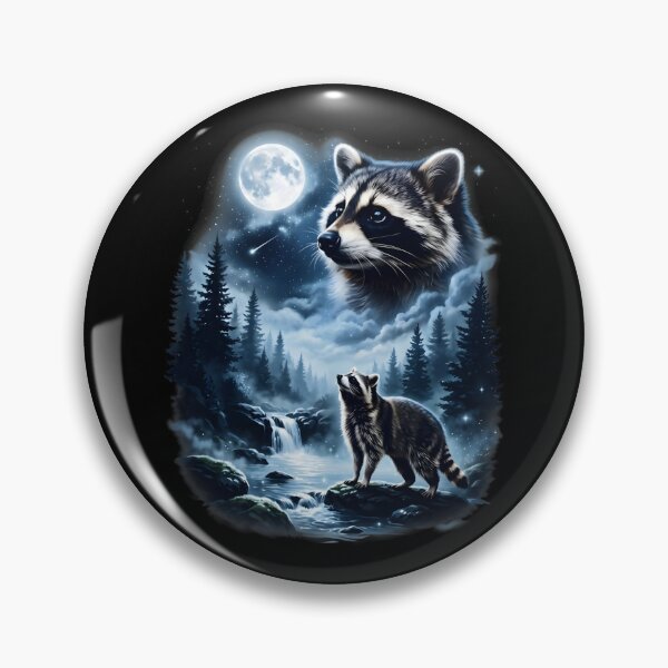 Item preview, Funny Raccoon Cat Howling to the Moon Pet Meme designed and sold by DebbieEganCo.