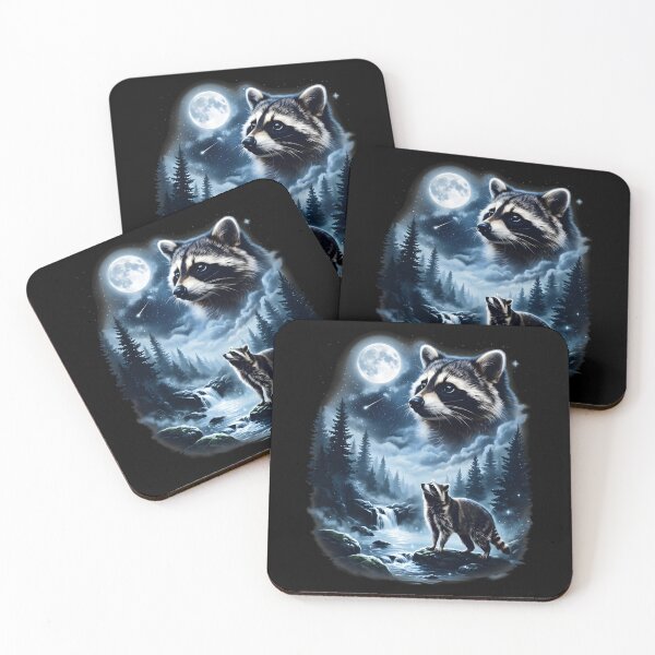 Item preview, Funny Raccoon Cat Howling to the Moon Pet Meme designed and sold by DebbieEganCo.