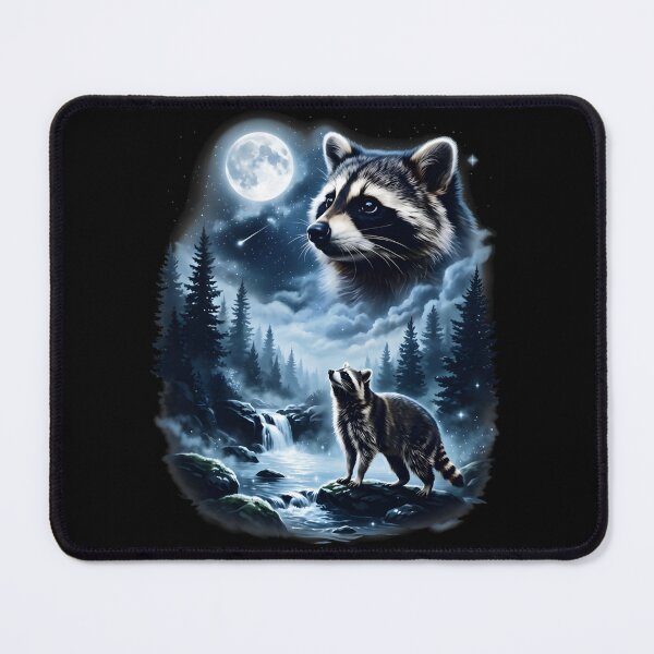Item preview, Funny Raccoon Cat Howling to the Moon Pet Meme designed and sold by DebbieEganCo.