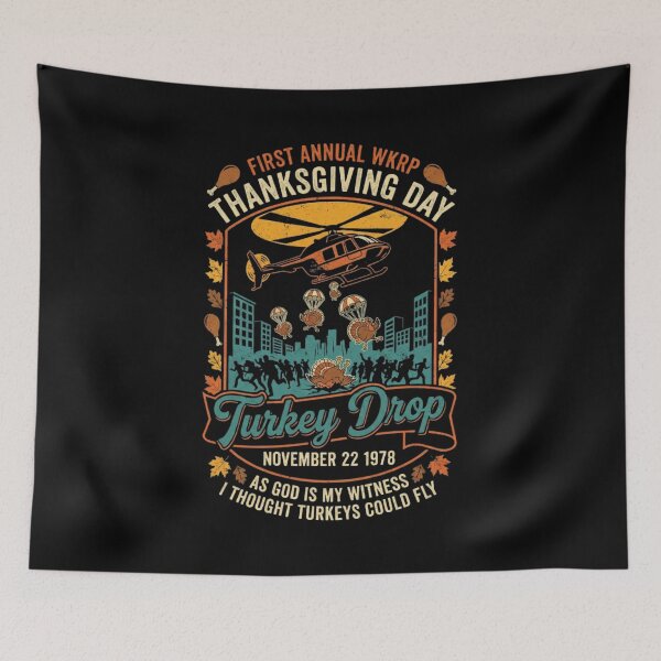 Item preview, Thanksgiving Turkey Drop Helicopter Vintage Retro Design designed and sold by SiarheiYur.