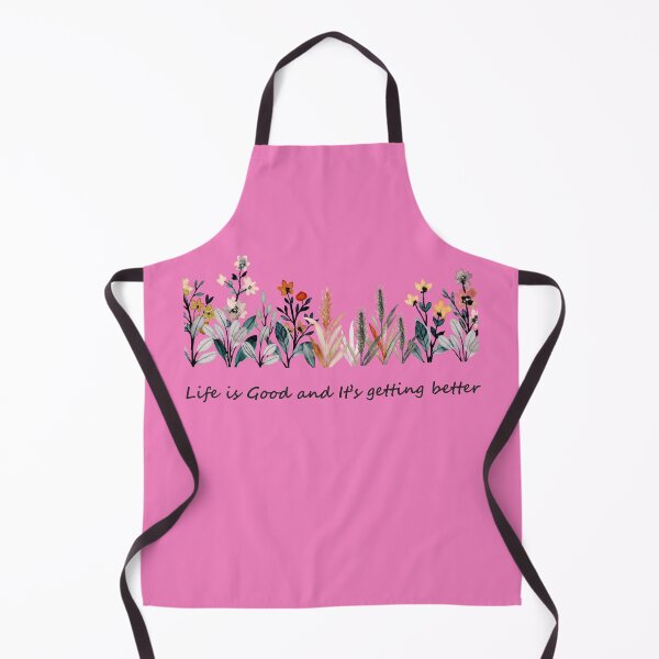 Item preview, Life Is Good and It's Getting Better Watercolor Wildflower Design – Inspirational Floral Quote Graphic designed and sold by OmCollections.