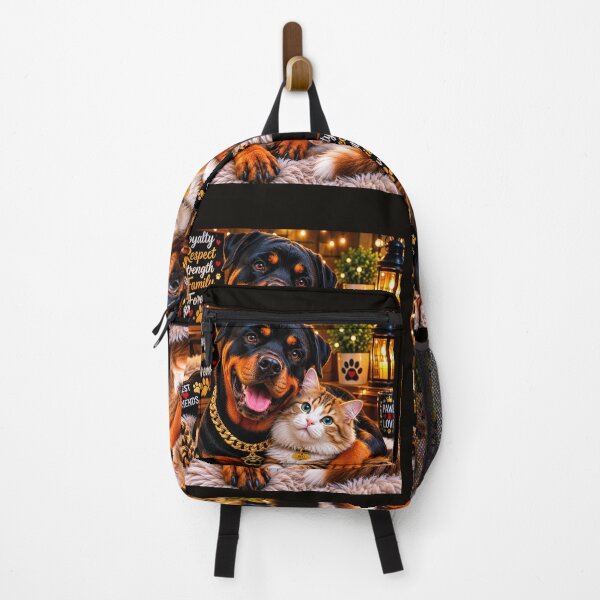 Item preview, Loyal Rottweiler Kitten Friendship Portrait designed and sold by BagFactoryUK.