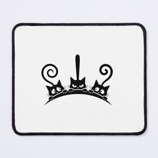 Item preview, Grumpy Black Cat Trio Funny Cartoon Art designed and sold by SiarheiYur.