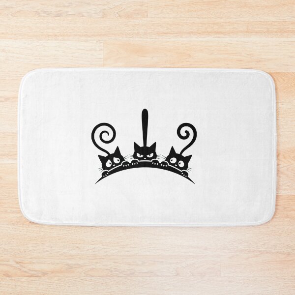 Item preview, Grumpy Black Cat Trio Funny Cartoon Art designed and sold by SiarheiYur.