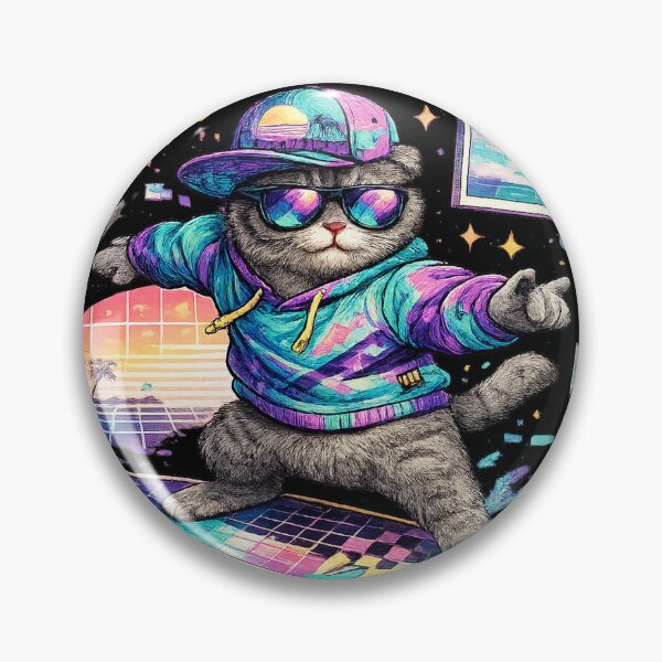 Item preview, Vaporwave Surf Cat Retro 90s Scottish Fold Graphic designed and sold by VHSmeow.