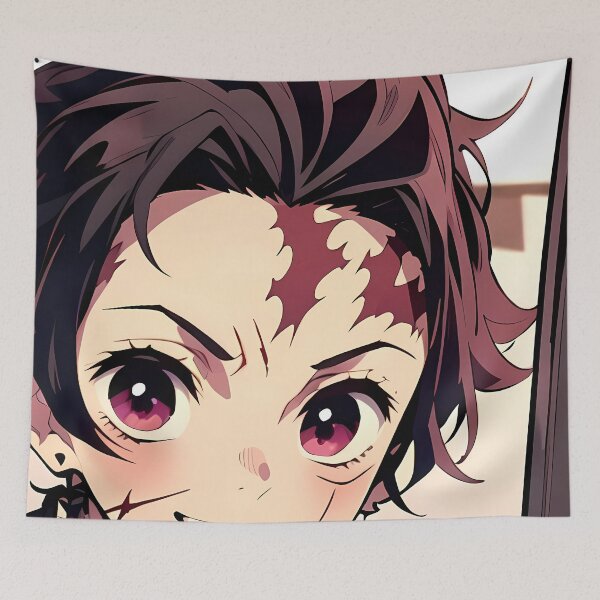 Item preview, Tanjiro Kamado Demon Slayer Warm Closeup Smile Portrait designed and sold by JohnEllisa.