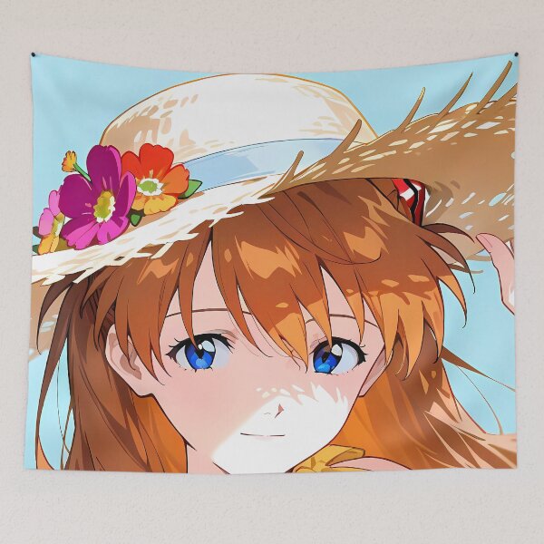 Item preview, Asuka Langley Soryu Neon Genesis Evangelion Sunny Hat Portrait designed and sold by JohnEllisa.