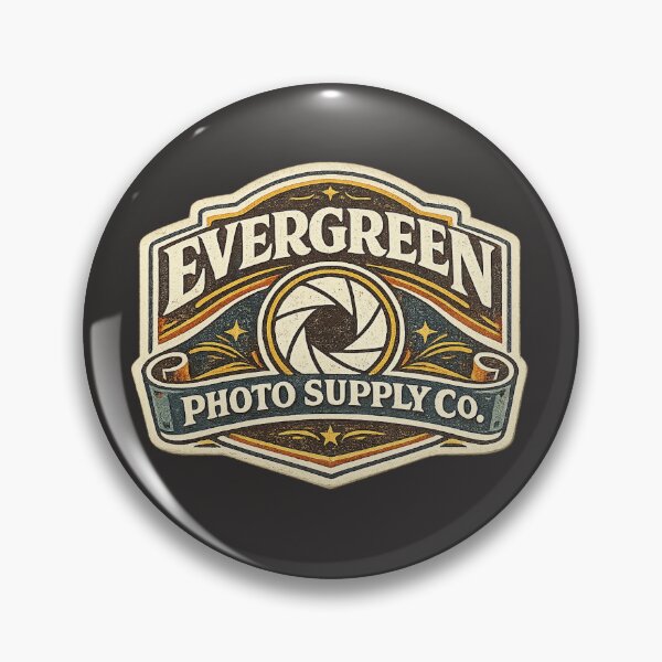 Item preview, Evergreen Photo Supply Co. Vintage Camera Shop Logo designed and sold by Golden Era Studio.