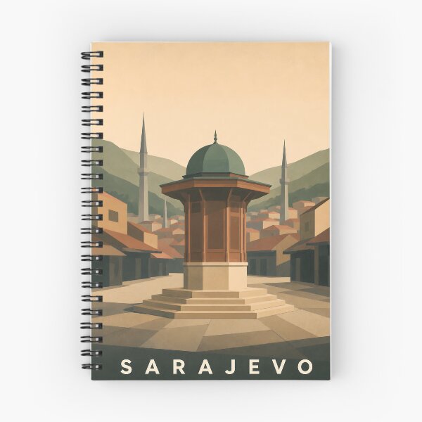 Item preview, Sarajevo Wall Art – Balkans Minimalist Travel Poster Bosnia Old City Print designed and sold by Martin's_Design.