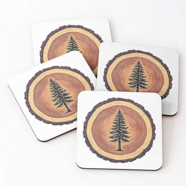 Item preview, Tree Rings Pine Silhouette Nature Mountain Hiking Adventure Design designed and sold by GabeMountainArt.