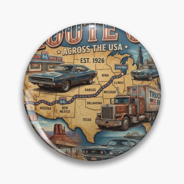 Item preview, route 66,truck driver, usa designed and sold by Hephaestus's Forge.
