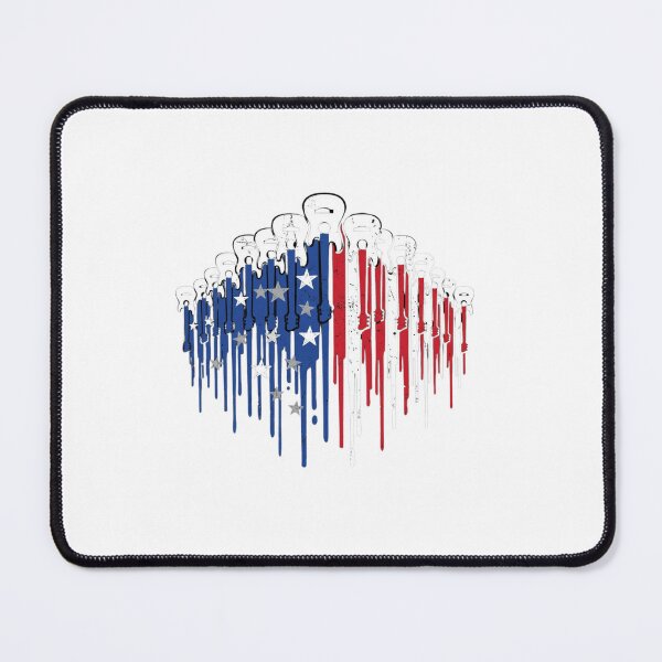 Item preview, American Flag Guitar Drip Patriotic Music Art designed and sold by SiarheiYur.