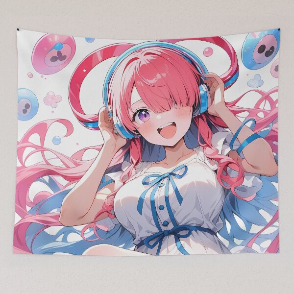 Item preview, Uta One Piece Pink Hair Headphones Music Idol designed and sold by JohnEllisa.