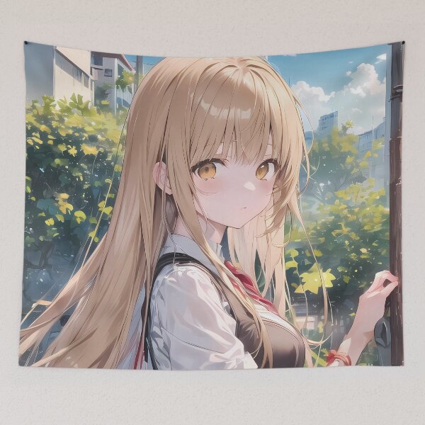 Item preview, Mahiru Shiina Angel Next Door Golden Gaze School Uniform Sunlit Stairs designed and sold by JohnEllisa.