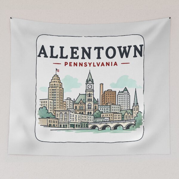 Item preview, Allentown Pennsylvania Skyline Cute Cityscape designed and sold by HowToCanadian.