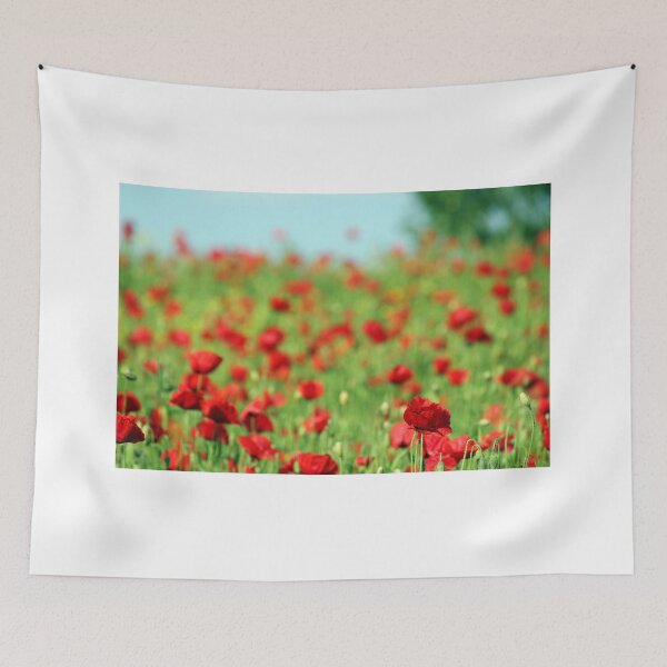 Item preview, Poppies flower meadow, countryside landscape, spring season designed and sold by goceris.