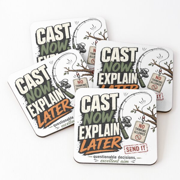 Item preview, Cast Now Explain Later Funny Fishing Design designed and sold by 404CLOTHINGG.