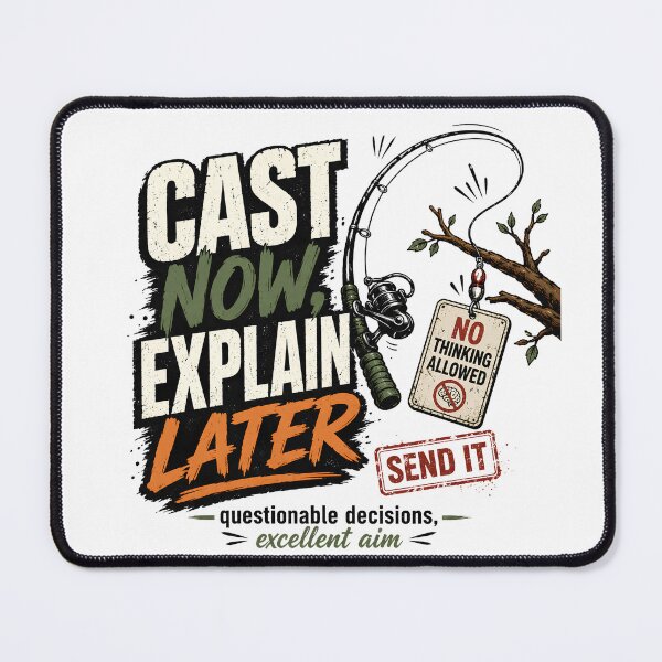 Item preview, Cast Now Explain Later Funny Fishing Design designed and sold by 404CLOTHINGG.